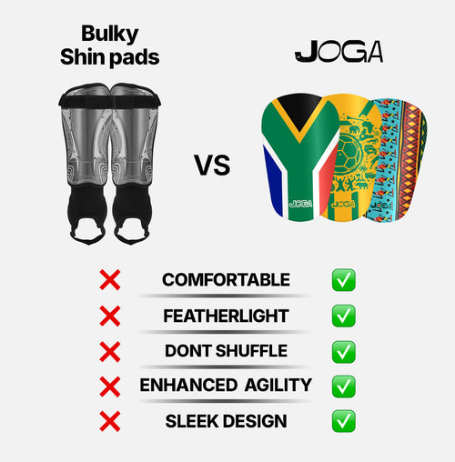 JOGA RSA shin pads vs competitor comparison mini shin pads